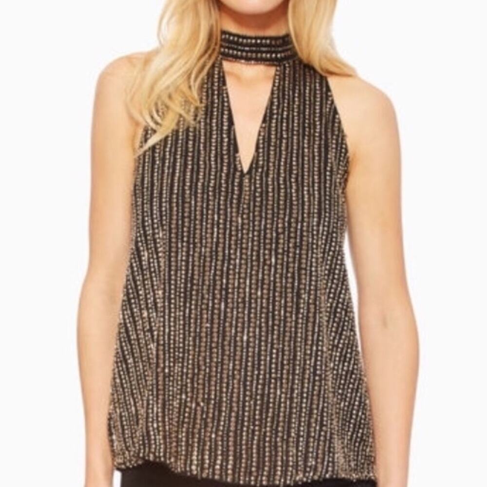 NEW Y2K Parker Jacky night out sequined top $298 Size Medium